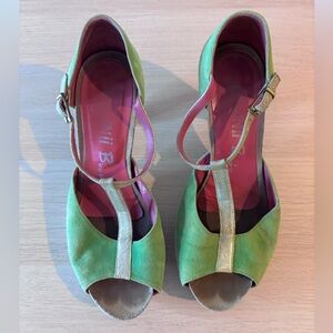 Chanii B Green and Grey Heels